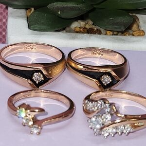 #2306, RS COVENANT LOT OF 5 RINGS, CUBIC ZIRCONIA,  SIZE, 8,9,10,12